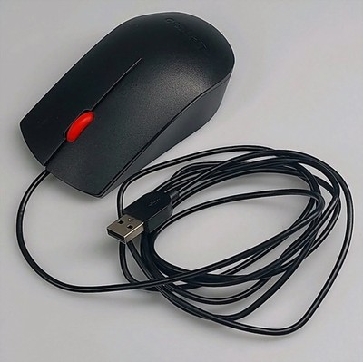 Genuine Lenovo 00PH133 Essential USB Mouse Optical 1600 DPI 3 Button Black Excellent