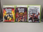Guitar Hero 2 + Aerosmith + World Tour Xbox 360 Lot 3 Games CIB w/ Manuals