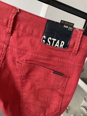 G Star Raw 3310 Women's Red Skinny Jeans W26 L30 UK