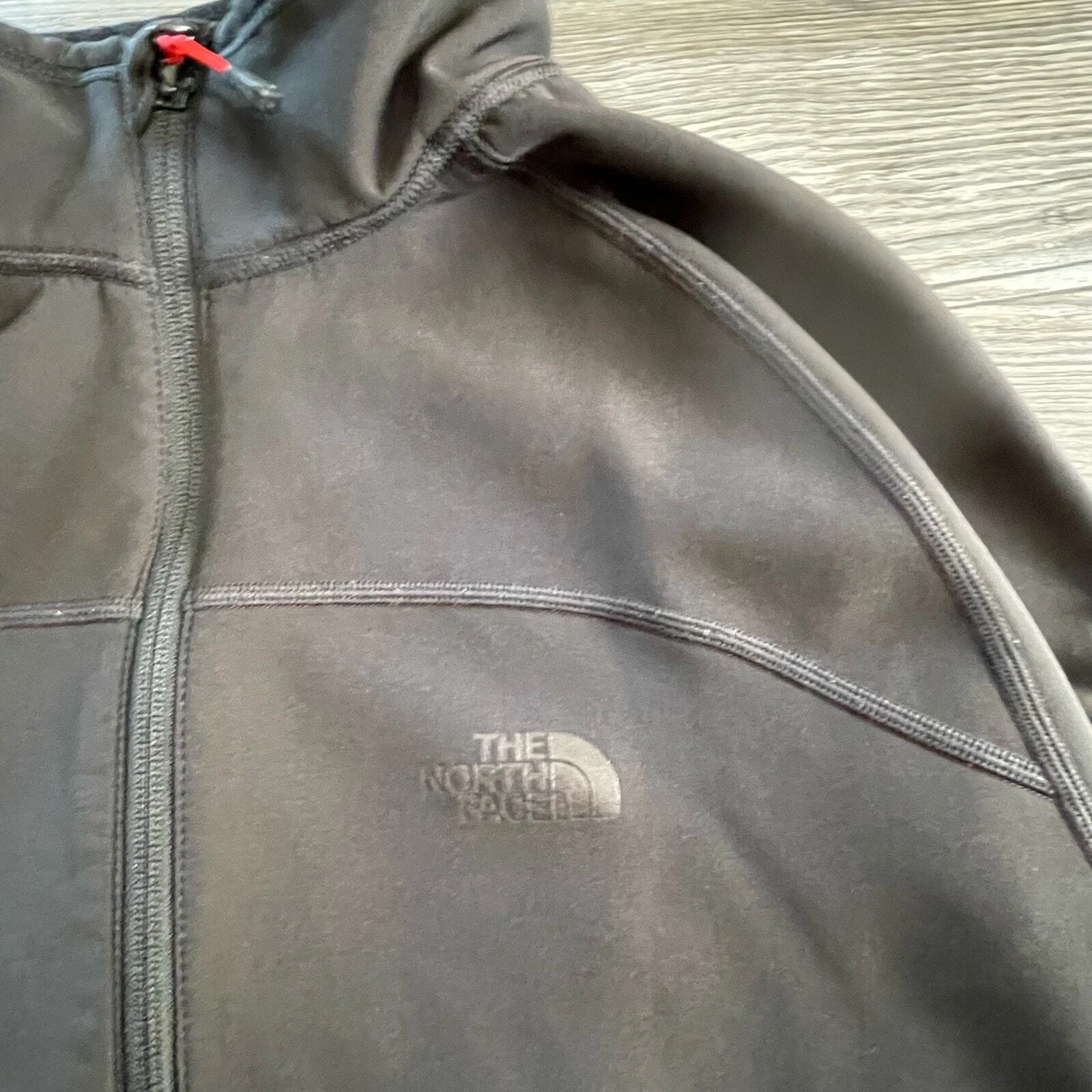 north-face vintage fleece lined winter quarter zip coat jacket