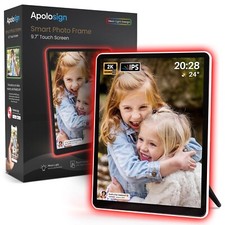 ApoloSign Neon Light Digital Picture Frame - 9.7" 2K Ultra High Resolution  ...
