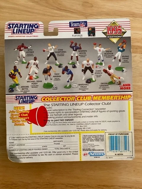 1995 Starting Lineup Warren Moon Figure - Image 2 of 2