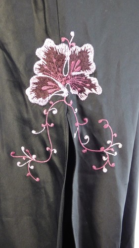 Janet Reger Slip Dress Black Satin Embroidered Nightdress Chemise Lingerie UK 12 - 第 9/12 張圖片