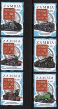ZAMBIA 1997 TRAINS // RAILROADS  SC#676a-f mnh LOCOMOTIVES FREE SHIPPING