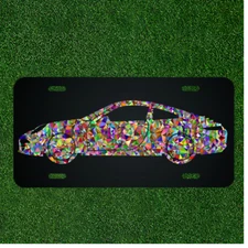 Custom Personalized License Plate Auto Tag With Colorful Fancy Car Design