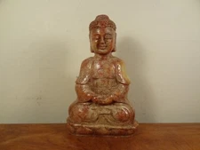 Old Chinese Kunlun Jade Carved Buddha Statue