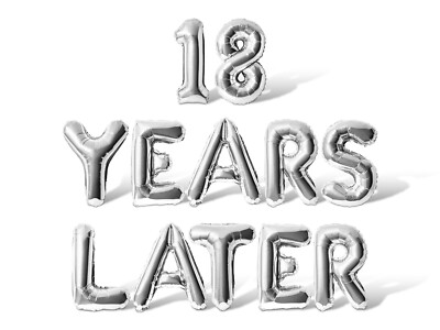 18 YEARS LATER Letter & Number Balloon Banner - 18th Birthday Party Decorations