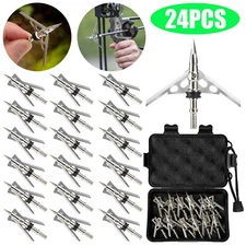 24Pc Raging Hypodermic Trypan 2 Blade 100 Grain 2" Cut Dia Expandable broadheads