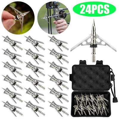 24X Rear Deploying Broadheads Exteme Expandable 2 Blade 2'' Cut 100gr Arrow Tips
