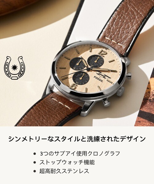 FOSSIL 腕時計 Fossil Bronson Automatic Skeleton Black Dial Brown Leather Strap
