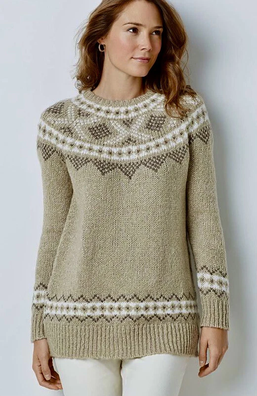 J.Jill Hand Knit Crotchet Sweater