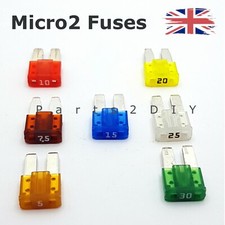 Micro 2 MICRO2 5-20x Spade Fuses Assorted Car Replacement Fuse Spade Plug Radio