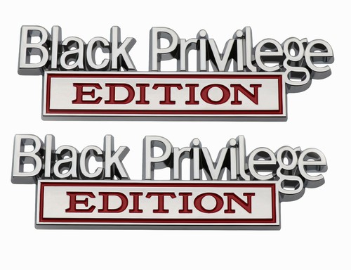 2pc White Privilege EDITION Emblem Badges Fender Car Truck - Foto 4