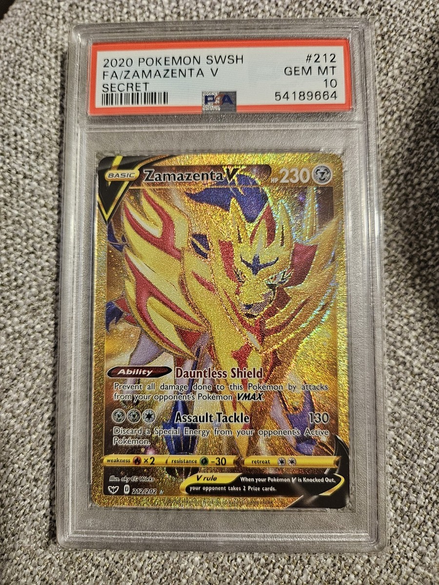 Pokemon 2020 Zamazenta PSA 10 Secret Gold Rare Gem Mint Sword