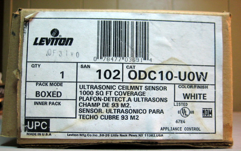 Leviton Odc10-U0W Ceiling Mount Ultrasonic Occupancy Sensor Motion Detector