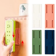 Socket Holder Plug Fixer Wall-Mounted Power Strip Holders Sticker Punch-free JQ