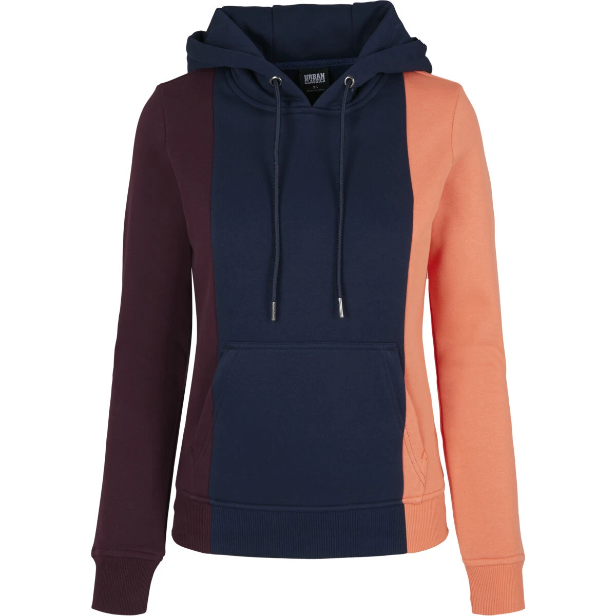 Urban Classics Ladies Triple Hoody Pullover Hoodie Tricolor Sweatshirt