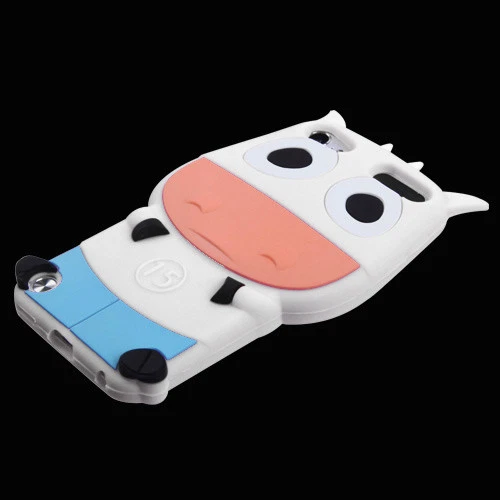 FUNDA GOMA SILICONA SUAVE BLANCA AZUL VACA PARA IPod touch 5ª 6ª 7ª Gen Foto 3 de 4