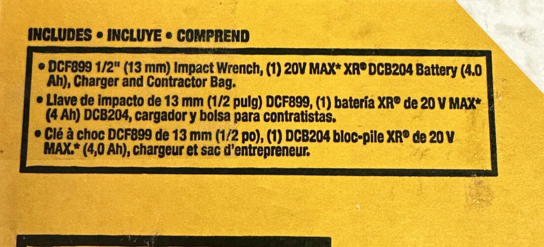 DEWALT 20V MAX 1/2in XR Brushless High Torque Impact Wrench - DCF899M1 NEW