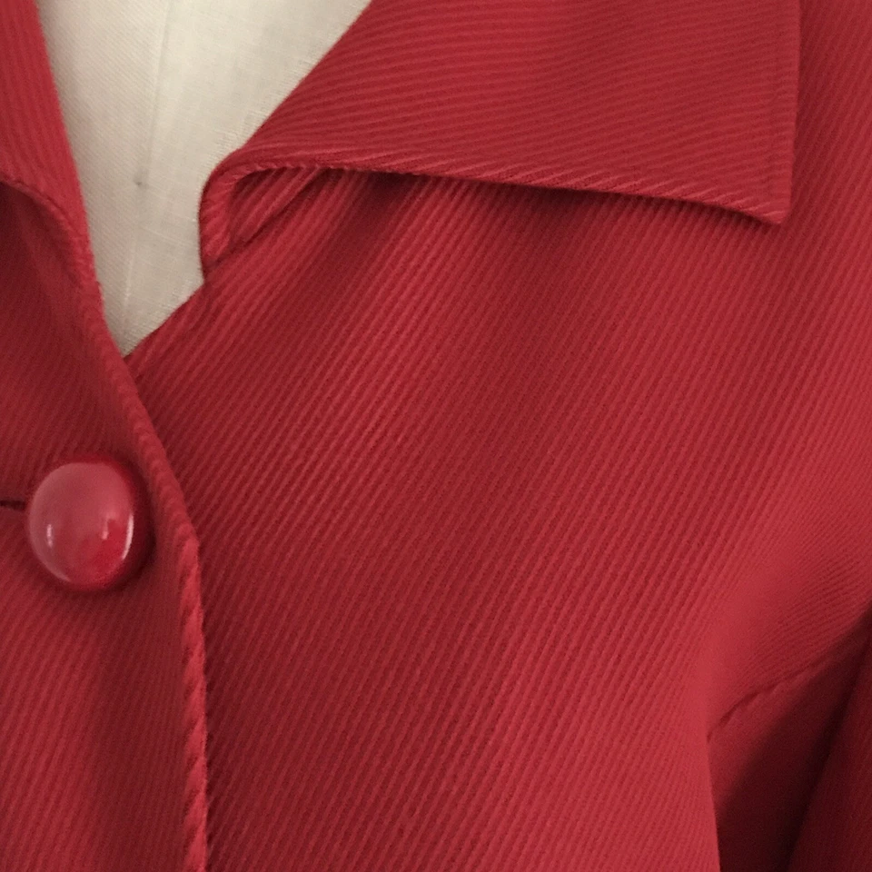 Traje Falda Roja Valentino Boutique Italia Tela Acanalada Frente Plano 8 Foto 2 de 4