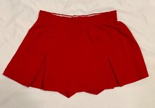Vtg90' Soffe Girls Mini SKORT-Youth MED-Red Cotton Stretch-Crystals Back-Elastic