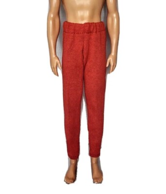 Solid Red Pants Sweatpants Christmas Pajamas Fits 12'' Boy Fashion Doll 1:6
