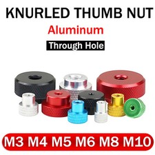M3M4 M5 M6 -M10 Aluminum Knurled Thumb Nut Through Hole Hand Step Nuts Screw cap