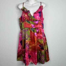 Andrea Behar Boston Proper Dress Women's 14 Silk Braided Strap Floral Fairy Boho