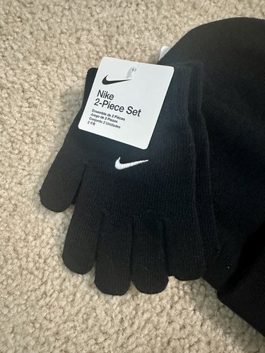 Nike Youth Black 2 Pc Hat and Gloves Set - Picture 2 of 3