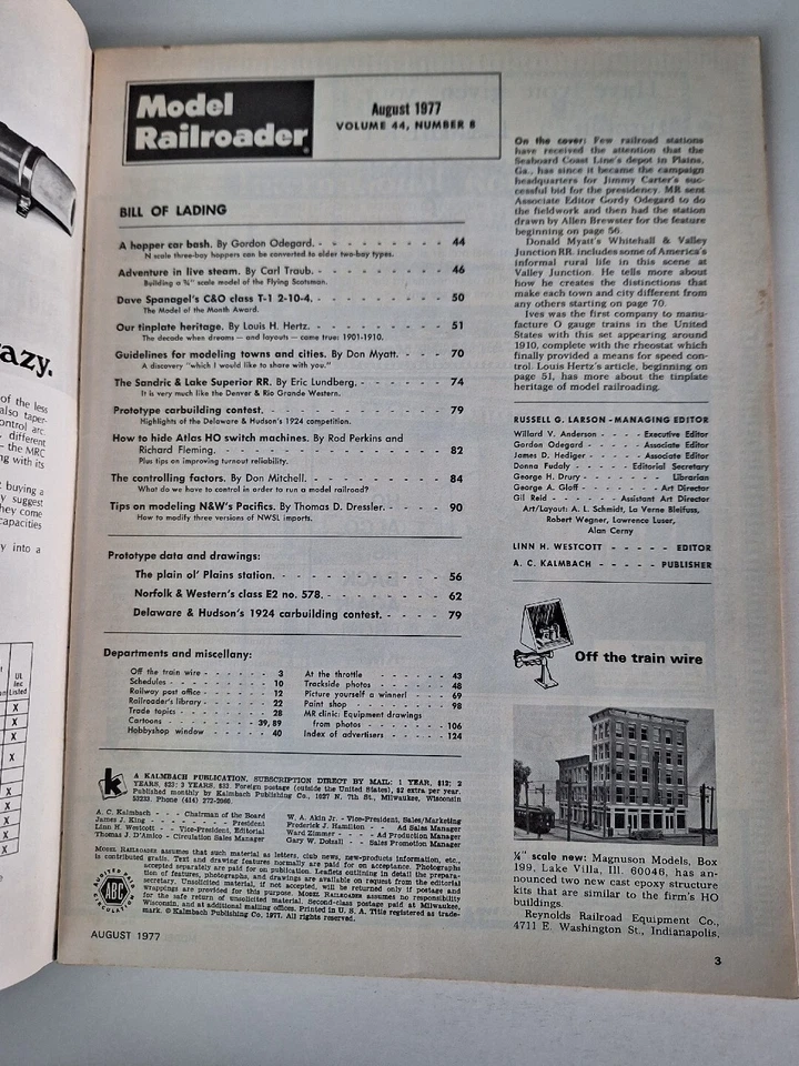 Model Railroader Magazine August 1977 - Image 2 of 2