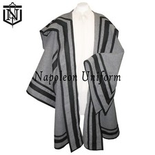 Women Grey and Black Cape Wool Cloak Shoulder Cape Costuming Inverness Cape