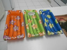 (3) CLAY ART LOUNGE DESIGN SNACK TRAYS-VG++ CONDITION-   8 1/2" X 4" X 1 1/4"