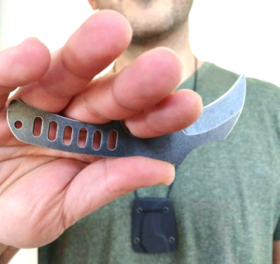 Concealed Carry Claw Fixed Hawk Blade Neck Boot Knife Kydex Sheath Self Defense
