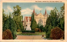 Chapel, Spring Hill College, Mobile, Alabama, United States, Golems Postcard