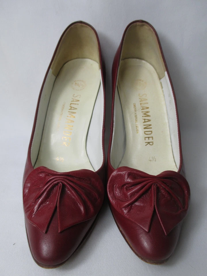 Vintage Salamander Mujer Talla 37 Cuero Tacón 1950er Años en Rojo 4 1/2 - Imagen 3 de 4