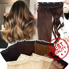 One Piece Clip in 100 Real Remy Full Head Human Hair Extensions Balayage THICK