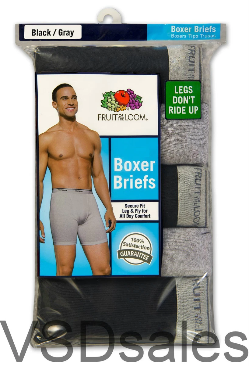 16 Black Gray Fruit Of The Loom Boxer Briefs Small S 28-30 Inch CH