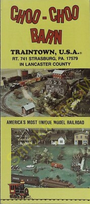 Choo Choo Barn Traintown USA Strasburg PALAncaster County Vintage Broschüre VAR
