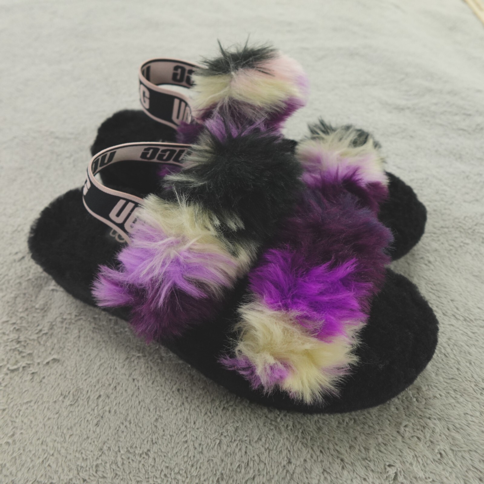 Ugg Oh Yeah Slide Slippers Womens 8 Purple Magnolia Tie Dye