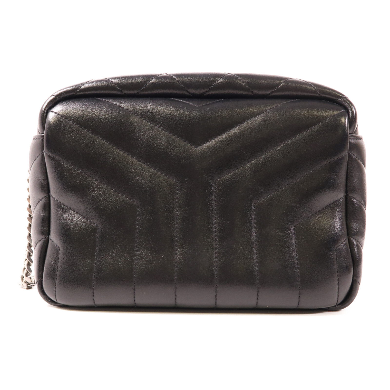 Borsa SAINT LAURENT YSL SHW Loulou borsa a tracolla catena 574102 pelle di vitello nera