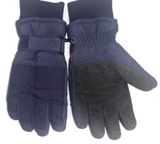 Mens Thinsulate Water Resistant Fleeced Lined Winter Snow Navy Ski Gloves MED/LG