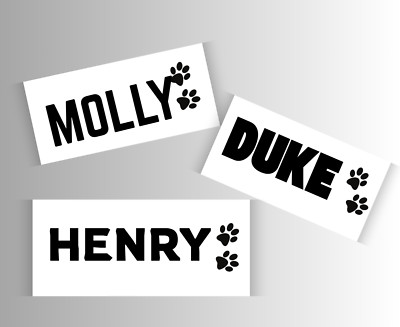Personalisierte Vinyl-Napfaufkleber Aufkleber Hund Katze Kosename Pfote 