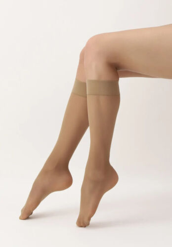 10 Pack Oroblu Jeune Knee-Highs 20 den sheer shiny wide soft border - Picture 3 of 21