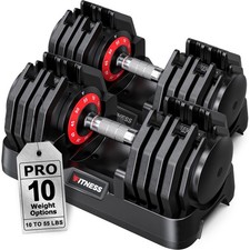Adjustable Dumbbells Set of 2 1-Sec Adjustable Weights Dumbbells Set