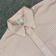 Brooks Brothers Regent Shirt Men's 16-34 Non Iron Cotton Button Up Pink FLAW
