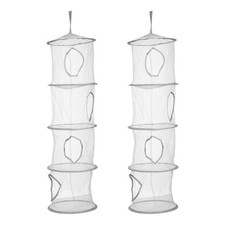 2Pcs Mesh Hanging Storage Basket 4 Compartment Storage Organizer Grey 