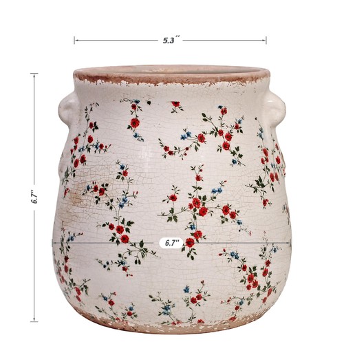 Keramik Vasen für Mittelstücke, Shabby Chic Blumentöpfe mit Drainage - Bild 3 von 6