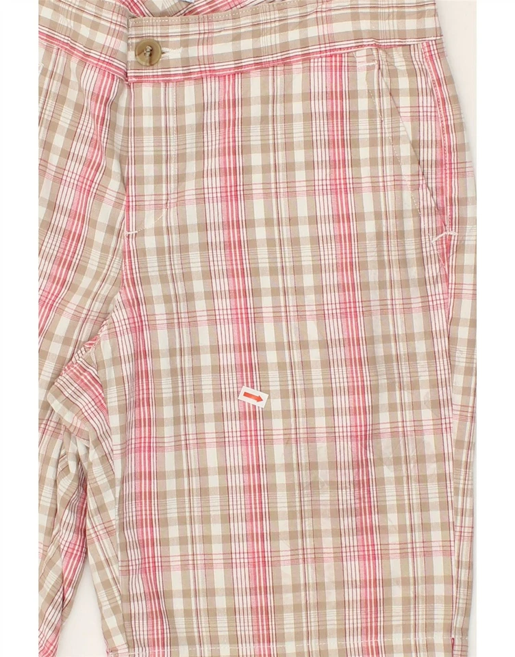 Pantalones Cortos Chinos Mujer DOCKERS Medianos W30 Rosa Cuadros Algodón BK02 Foto 3 de 4