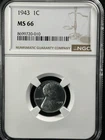 1943 1C  Lincoln Wheat One Cent NGC MS66   8699720-010