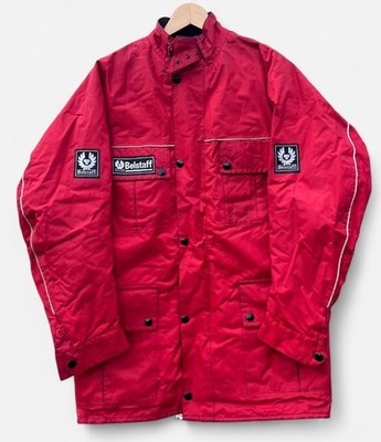 Belstaff Tourmaster Trophy Herren Vintage Rot Nylon Jacke Biker - M/L